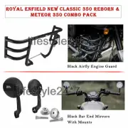 Royal Enfield "Airfly Engine Guard Black & Mirror With Mounts" For Meteor 350 (for: Royal Enfield)