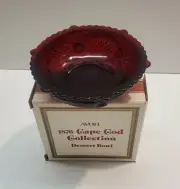 NEW Vintage Avon Cape Cod Ruby Red Dessert Bowl 5 3/8" | Pressed Sandwich Glass