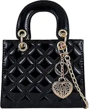 [Qiayime] Purses and quilted Handbags for Women Shiny Patent Ladies Chain Top Handle Satchel Shoulder Tote Crossbody Bags