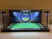 Indianapolis Colts Custom 2 Mini Helmet display case with LED lights