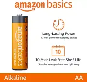 Amazon Basics 10-Pack AA High-Performance Alkaline Batteries