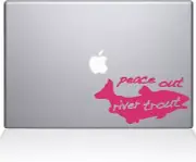 The Decal Guru Peace Out River Trout MacBook Decal Vinyl Sticker - 12" MacBook