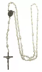 Irish J. C Walsh & Sons, Dublin, Ireland CRYSTAL CAPPED PATER ROSARY G95805
