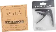 UPKOCH 4pcs White Nylon Classical Guitar Strings Set Electric Guitar Strings Kit with Black Capo Accessory