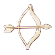 14K Gold Native Indian Bow and Arrow Pendant