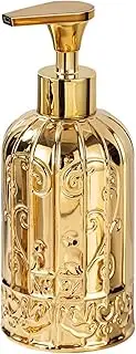 RZCNC Gold Hand Soap Dispenser with Gold Glossy Pump, Decorative Liquid Soap Dispenser for Bathroom, Dish Wash Soap Dispenser for Kitchen(12 oz), 68220022-1
