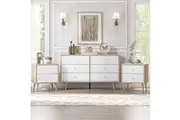 Cosmoliving Bedroom Bundle Adriana Chest of 6 Drawers and 2 Bedside Tables
