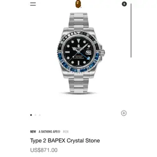 A BATHING APE® MEN Type 2 BAPEX Crystal Stone寶石 手錶 水鑽 彩色正品