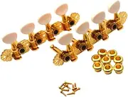 Frediuo String Tuning Pegs Mandolin Replacements Lightweight 4L 4R Easy Installation Musical Instrument Parts for 8 Strings Mandolin, Gold