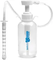 Cleanstream Pump Action Enema Bottle with Nozzle, Travel Enema Kit for Colon Cle
