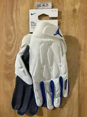 Nike Jordan D-Tack 6.0 White/Signal Blue Football Gloves Men's XXL HQ5969-161