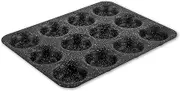 Scoville NEVERSTICK 12 Cup Cupcake Tray, Large Non-Stick Oven Tray, Baking Tray for Yorkshire Puddings, Small Muffins & Cupcakes, Toughened Aluminium, PFOA Free, Dishwasher Safe, Black