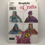 Simplicity 7005 Misses OS Winter Fleece Accessories Sewing Pattern FF UNCUT