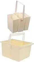DOITOOL 2pcs School Paint Brush Cleaner Clean Paint Brush Washer Bucket Painting Portable Water Color Container Buckets Watercolor Painter Pen Multifunction Washing Caddy Art Beige Plastic