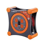 Link2Home Cord Reel 35 ft. Extension Cord 4 Power Outlets – 14 AWG SJTW Cable.