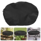 Round Fire Pit Cover Top Protector Outdoor Barbecue Pit Table Top Cover Heavy