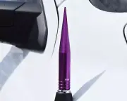 TRUE SPIKE PURPLE 5" LONG BILLET FAT SPIKED AM/FM RADIO ANTENNA FOR MINI COOPER (for: Mini)