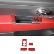 Red Carbon Fiber Rearview Mirror Switch Trim For Fiat 500 Abarth 595 2011-2022