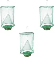 KWyue 3 Pack Ranch Fly Trap, Horse Stable Fly Trap, Reusable Fly Traps Outdoor, Hanging Cages, Fly Catcher Killer for Farm,Orchard