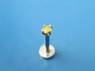 2.18mm SPARKLING YELLOW DIAMOND LABRET MONROE *CERTIFICATE* 1/4",5/16",3/8",7/16