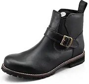 Daytona HBS-008 29196 Motorcycle Side Gore Boots 11.0 inches (28.0 cm), Genuine Leather, Cowhide Leather, Built-in Shift Pads/Cushion Pads, Black