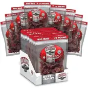 Old Trapper Beef Jerky Hot & Spicy 1/4-Pound Individual Package Savory and Sp...