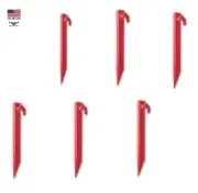 6-piece 9" ABS Plastic Tent Stake 3-Sided Anchor w/ Eyelet & Hook for Tying Off