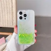 Luminous Luxury Sand Phone Case for iPhone11 12 14 Pro 14 Plus Glow Gloss Liquid Glitter Quicksand Back Cover,G,for iPhone 13Pro MAX
