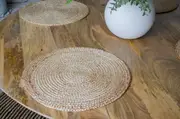 Willow Jute Round Placemat (Set Of 4)- Natural Weave, Eco Friendly, Plant Based, Table Mat, Dining Placemat, Dining Room Setting, Table Protector
