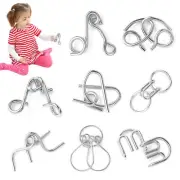8pcs/set of brain puzzle china 9 ring puzzle smart buckle lock toy