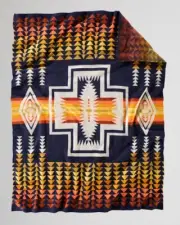 Pendleton Harding Wool Throw Blanket Knit 50"x 60" Aztec