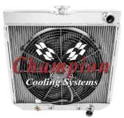 2 Row ER Champion Radiator Lowhose Pass 20",16" Fan-1967-1968 Mercury Cougar XR7
