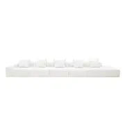 [James Lane] Riley Linen Pure White Modular Sofa - 1x Arm, 4x Armless, 1x Right Terminal