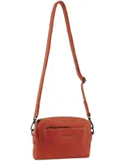 [PIERRE CARDIN] Leather Cross Body Bag in Orange