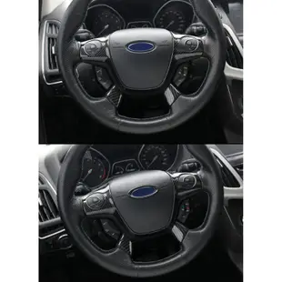 3 件裝碳纖維彩色方向盤套裝飾框適用於福特福克斯 Escape Mk3 Kuga 2012-2015 配件