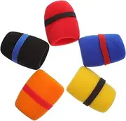 ETHZZLE 5pcs Microphone Cover Thickened Protective Sponge Sleeves for Handheld Mics Reduces Wind Noise Compatible with Microphones for Karaoke and Recording