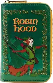 [Loungefly] Disney Robin Hood Book Zip Around Wallet, Multi, ONE SIZE, Zippered Wallet
