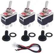 3 Pcs Toggle Rocker Switches ON/ON 6 Pin 2 Position Latching DPDT Heavy Duty ...