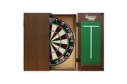 Tex Darts Titan Dart Board + Walnut Cabinet + Darts
