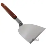 Turner Burger Heavy Duty Polished Stainless Steel Grill Spatula Scraper Wood Han