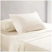 Onkaparinga Cotton Rich 1500 Thread Count Sheet Queen 4 Piece Set Cream