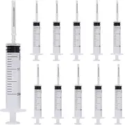 20 ml Syringe, 10 Pack Plastic Syringes with 16Ga Needles and Caps, Sterile and Individually Sealed Packaged, for Feeding Pets, Industrial Scientific Labs, Measuring Liquid, Refilling Oil or Glue