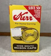 Kerr Wide Mouth Mason Jar Caps Home Canning Vintage 1990 Bands & Lids 12ct NOS