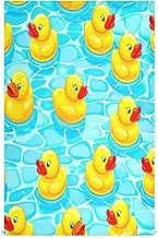 RPLIFE Cute Yellow Ducks Blue Pool Kitchen Towel Sets, 28x18 Inches Absorbent Printed Hand Towels