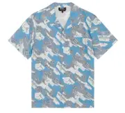 A.P.C Mens Blue Chemisette Lloyd Short Sleeve Button Up Shirt Size Small NWT