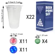 The Dark Beer Pong Setbeer Party Cup Glow-In-The-Dark Balls Game Oz 22 Set