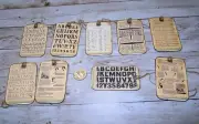 9~Vintage~Ephemera~Old Ledger~Junk Journal~Linen Cardstock~Gift~Hang~Tags