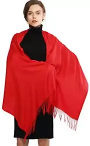 Women's Scarf Pashmina Shawls and Wraps for Evening Dress Bridesmaid Red