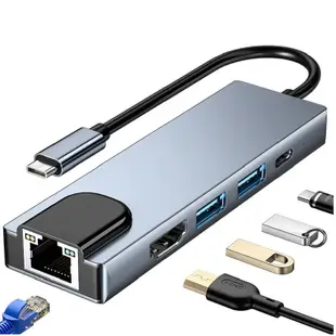 TYPE C3.1轉接RJ45+USB 3.0 HUB+HDTV 分享器 集線器