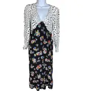 NWT Asos Mixed Spot and Floral Print Tea Jumpsuit Size 0